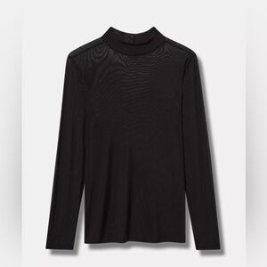 NWT, Abercrombie & Fitch Black Sheer Mock Neck Top, Small